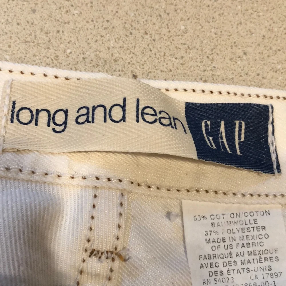 GAP LONG AND LEAN DENIM JEANS OFF WHITE SIZE 6